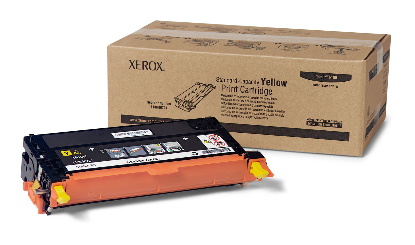 Xerox 113R00721 Yellow Standard Capacity Print Cartridge Phaser 6180 Series