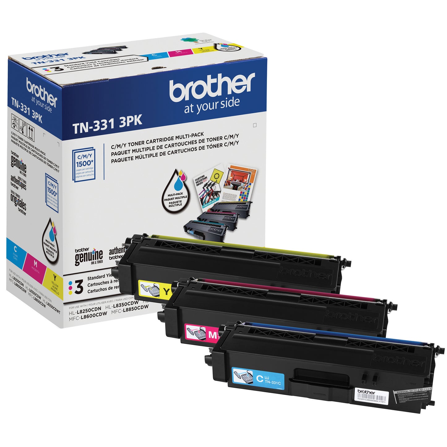 Brother Genuine TN331 3PK Standard-Yield Color Toner Cartridge Multipack