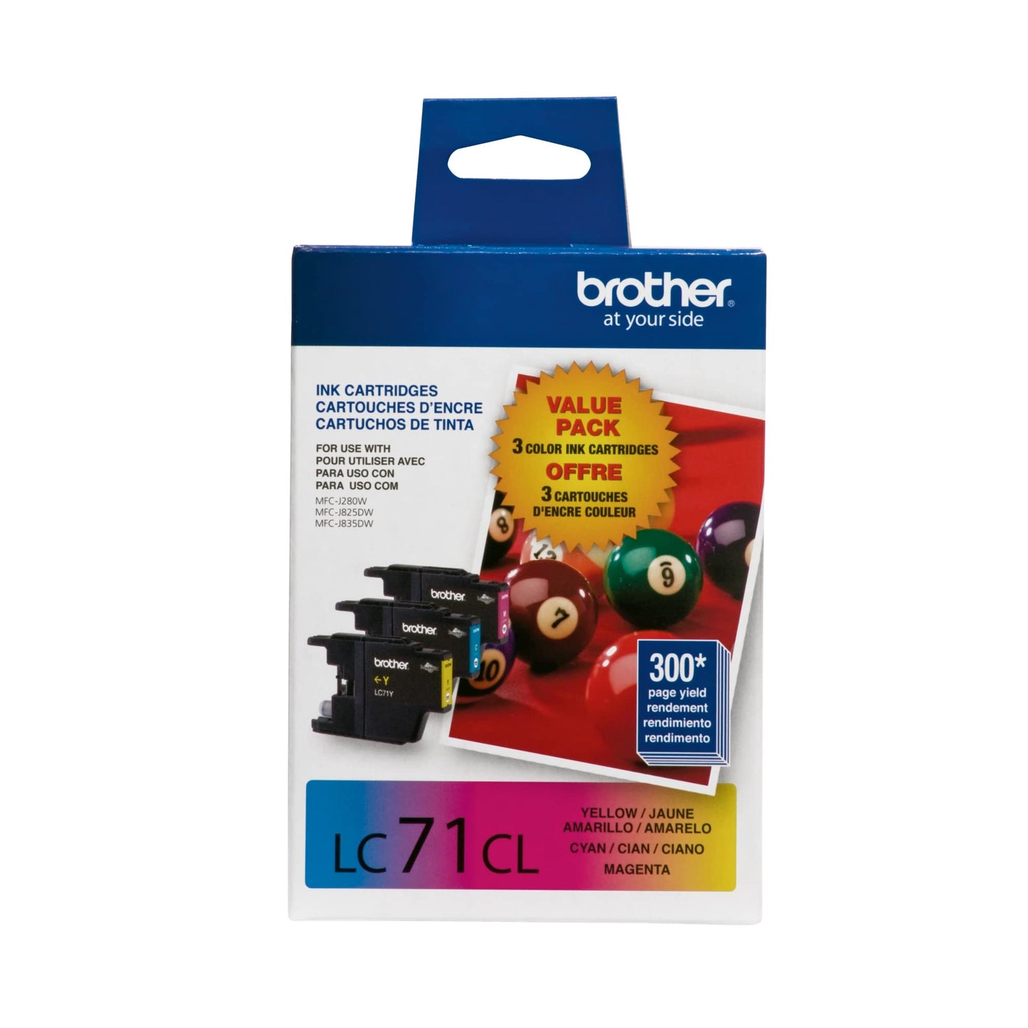 Brother LC713PKS 3-Pack of Innobella Colour Ink Cartridges (1 each of Cyan, Magenta, Yellow), Standard Yield