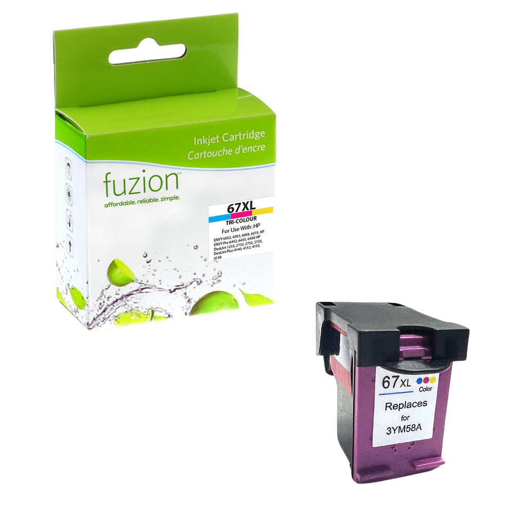 HP 67XXL ink cartridge for HP ENVY and DeskJet printers in black and color