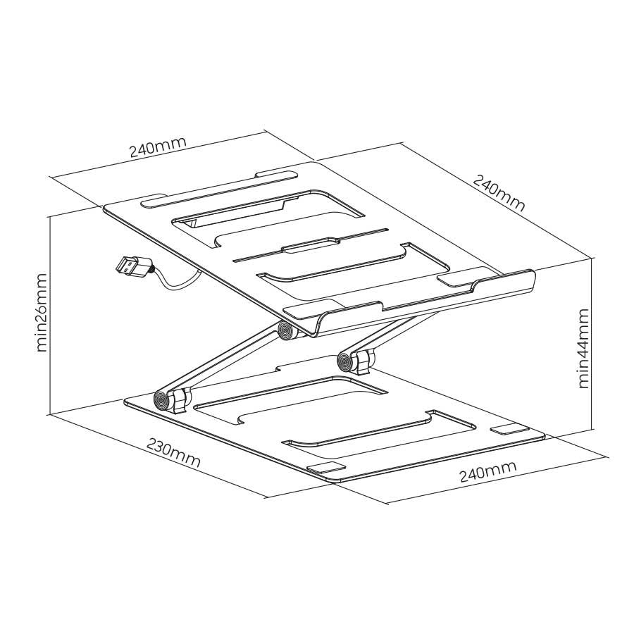 Steel laptop stand