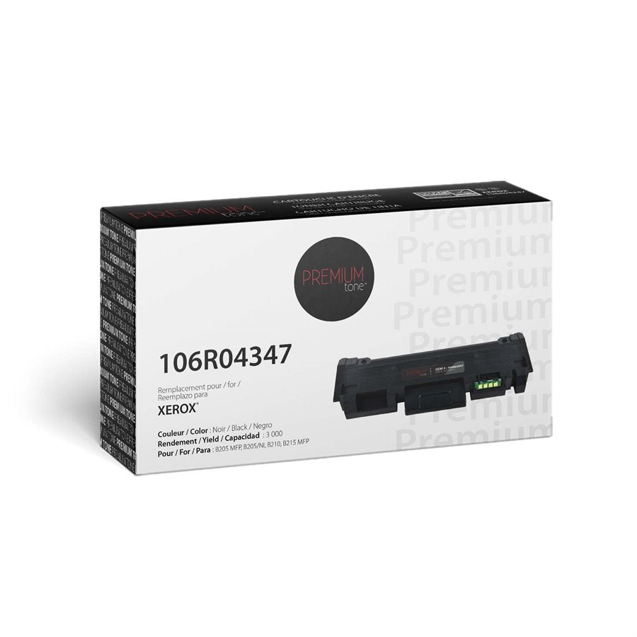 Toner Xerox 106R04347 compatible Premium Tone noir rendement de 3000 pages compatible avec les imprimantes Xerox B205 MFP B205NI B210 B215 MFP