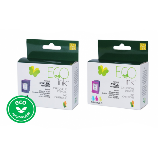 Combo HP 63XL recyclé Ecoink
