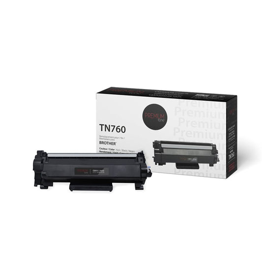 Toner Compatible Premium Tone Brother TN-760, 3000 Pages – Noir