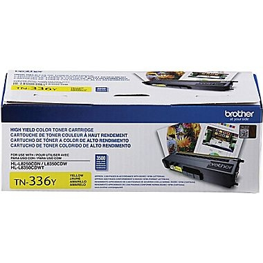 Brother TN336Y Yellow Toner Cartridge, High Yield