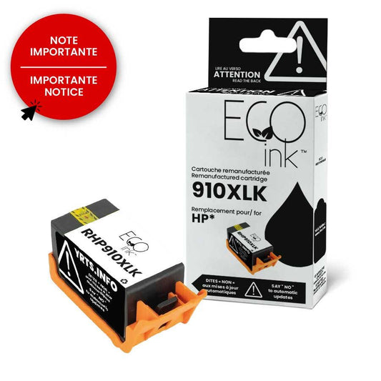 Cartouches d’encre remanufacturées HP 910XL Eco Ink – noir et couleur, compatibles avec OfficeJet et OfficeJet Pro