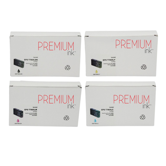 Multipack Epson T786XL alternatif Premium Ink noir rendement de 2600 pages cyan magenta jaune rendement de 2000 pages chacun compatible avec les imprimantes Epson WorkForce Pro WF-4630 WF-4640 WF-5110 WF-5190 WF-5620 WF-5690