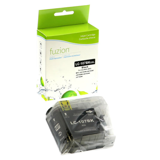 Cartouche d’encre noire compatible Brother LC107, rendement 1200 pages, pour imprimantes MFC-J4310DW à J4710DW