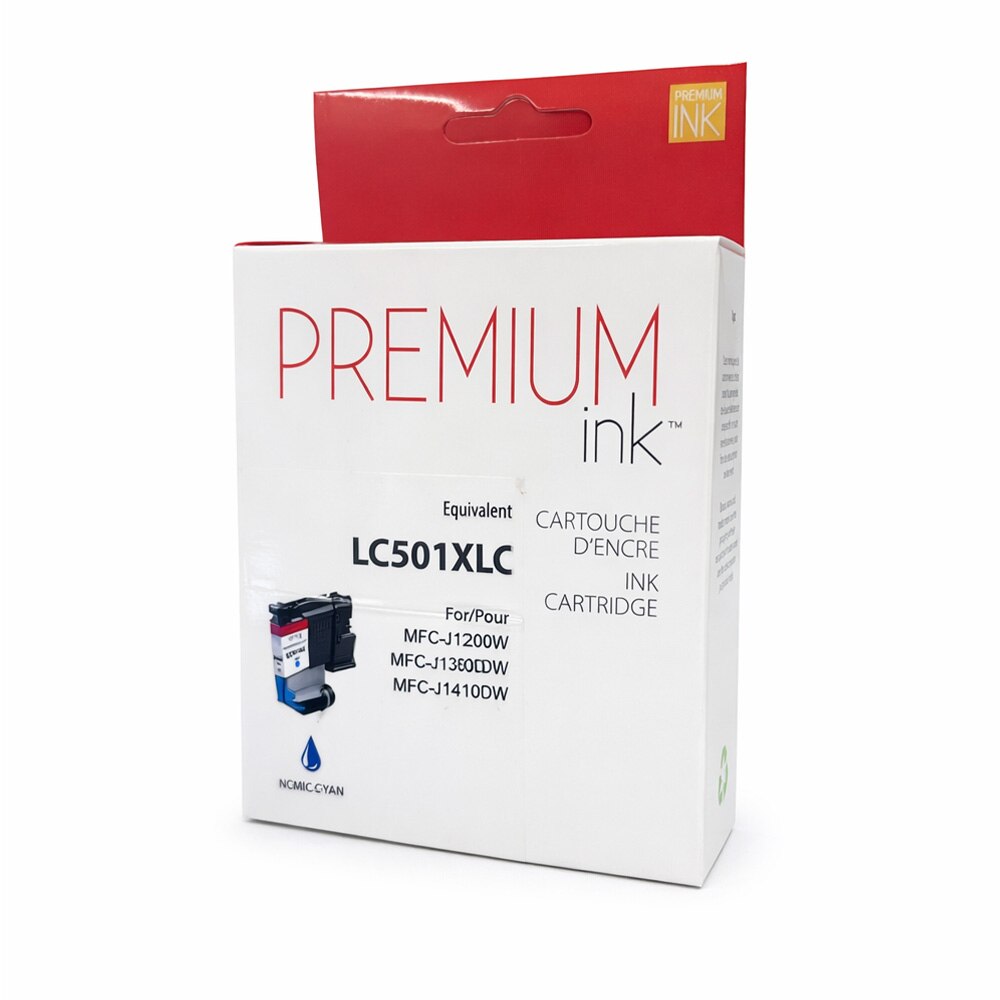 cartouche compatible certifié Brother LC501XLC cyan rendement 500 pages
