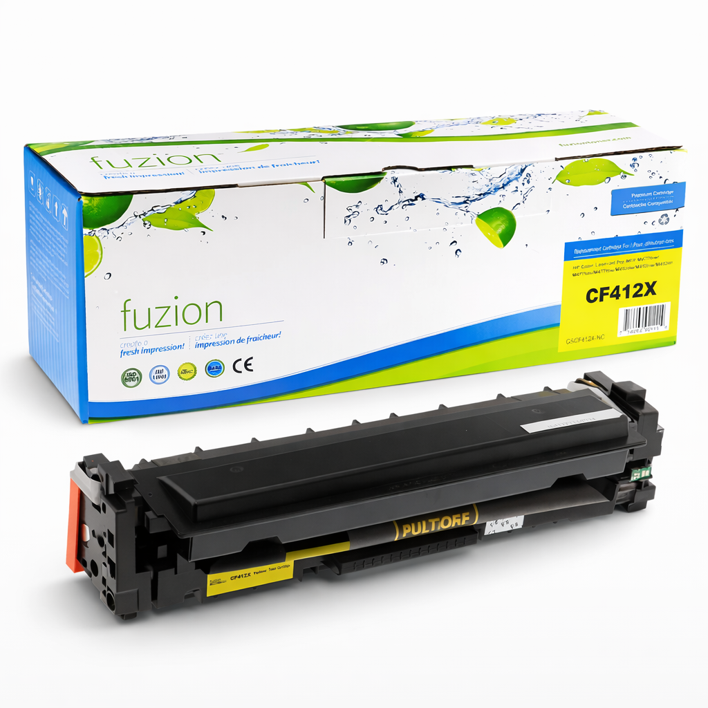Cartouche de toner compatible HP CF412X jaune avec boîte et cartouche certifiée pour imprimantes HP LaserJet Pro M452 et M477