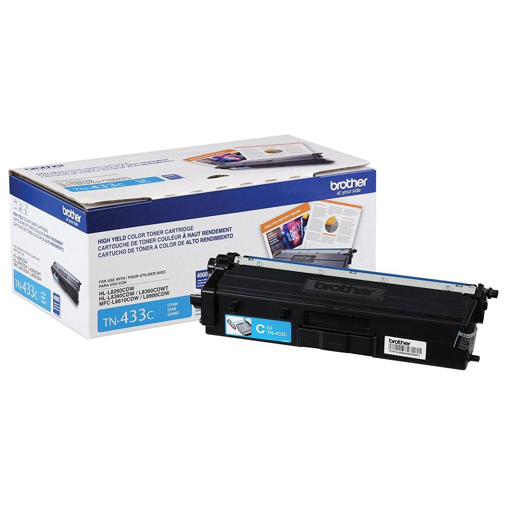 Brother TN433C Cyan Toner Cartridge, High Yield