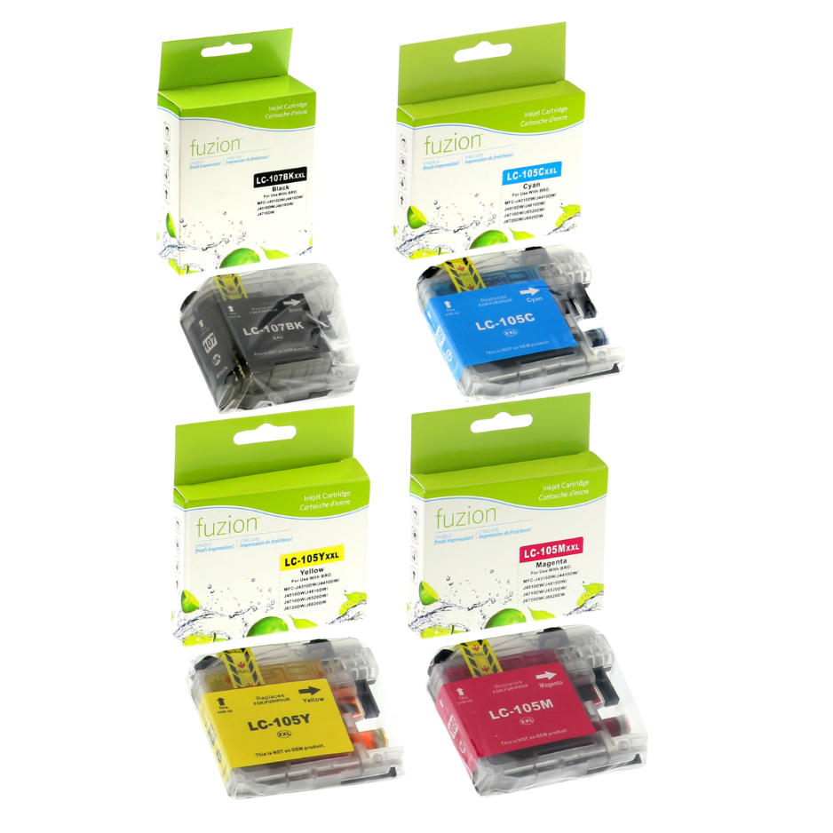 Multipack Brother LC107 LC105 Compatible Ink Cartridge BK/C/M/Y