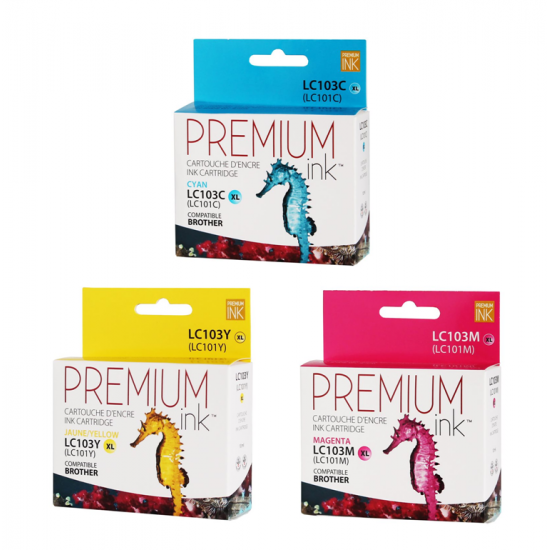 Brother LC-103 Tri-pack (3 couleurs) Premium Ink
