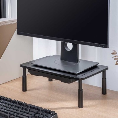 Height Adjustable Monitor Stand with Drawer